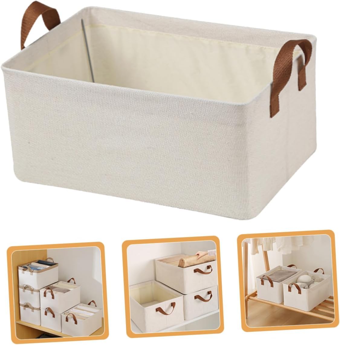 Renva 6Pcs Collapsible Fabric Storage Cubes Organizer With Handles Foldable Storage Baskets For Organizing Toys, Books, Shelves,